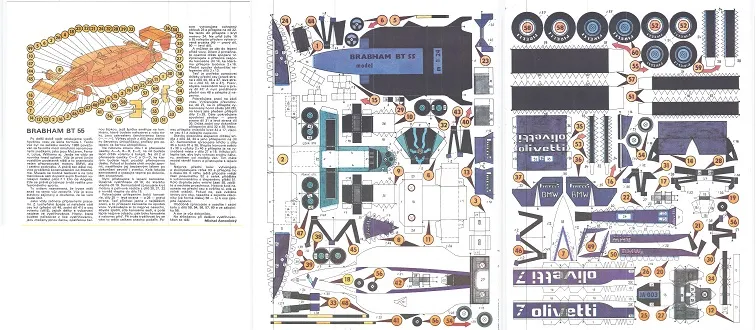 Papierový model Formula F1 Brabham BT 55
